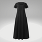 Levy - Plain dress with loose pockets, made of cotton and linen