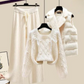 Nicole - Three-piece women's cardigan jacket, loose sweater and wide trouser legs