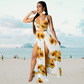 Amalia - Halterneck top and long skirt with split summer set