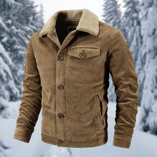Frank - Winter coat with fur collar military style