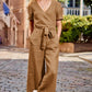 Linn - Belted Jumpsuit with Short Sleeves