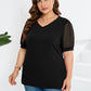 Rema | Sheer Sleeve V-Neck Top