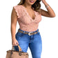 Stylish Women's Summer Top with Lace and Floral Pattern - SpitzenLicht