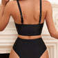 Mabel - Black V-neck bikini set