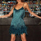 Happiness - Elegant Cocktail Dress for Women with Sequins and Feathers