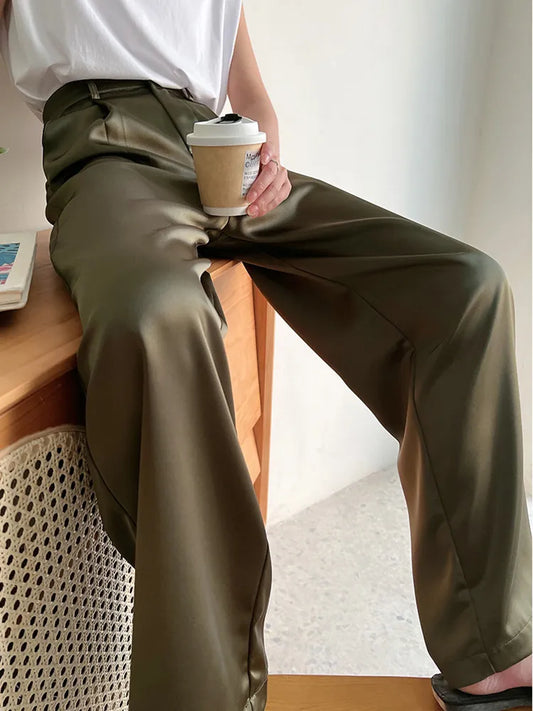 Selah - Silk satin women's trousers
