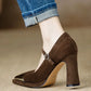 LANDRY | METALLIC TOE HEELS