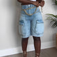 Helena - Denim cargo shorts for women