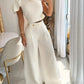 Arnelia - Sleeveless T-shirt and wide pants, 2-piece set