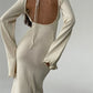 Ruby - Knitted maxi dresses with ruffles
