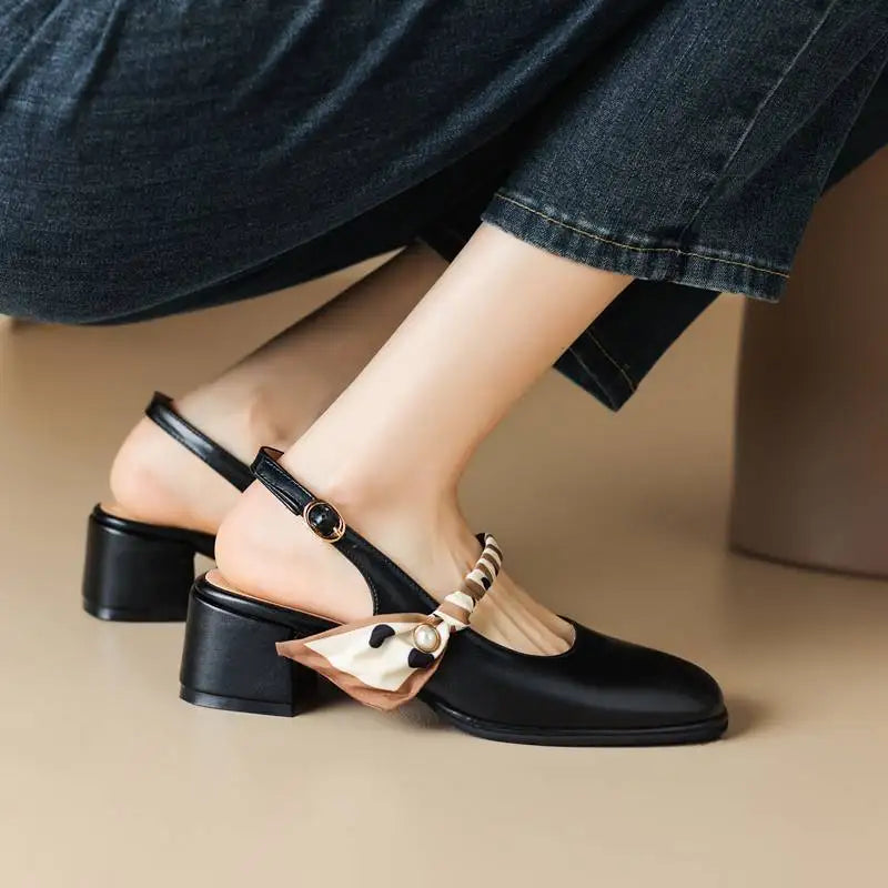GIAVANNA | PEARL STRAP SLINGBACK HEELS