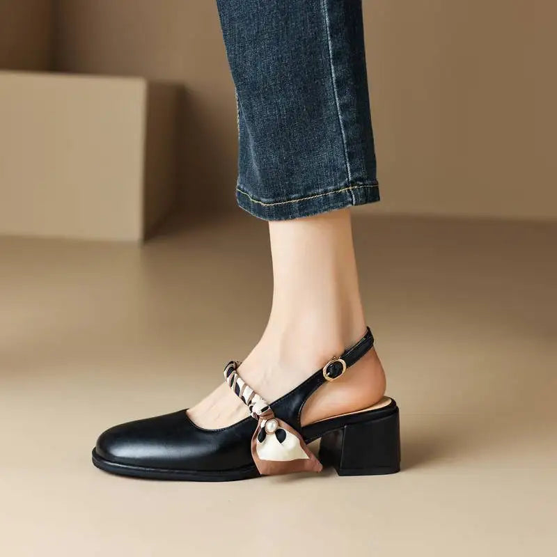 GIAVANNA | PEARL STRAP SLINGBACK HEELS