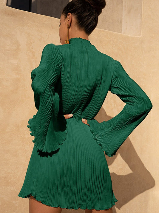 Pleated flare dress
