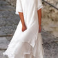 Avianna - Double layered dress with short sleeves and round neckline