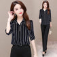 Stylish Women's Chiffon Blouse with Buttons & Turn-down Collar – Fenya