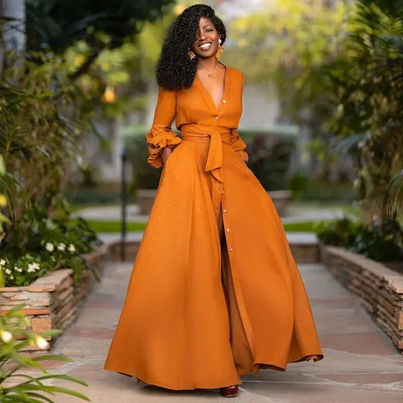 Jemima - Elegant maxi dress with slit