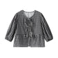 Chiara | Women's puff sleeve lace-up - spring blouse