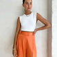 Evelien | Orange linen women's trousers