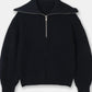 Madeleine - Wide Turtleneck Women's Sweater with Striped Lapel