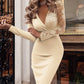 Midi dress with lace