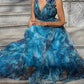 Debie - Bohemian long dress in peacock blue style