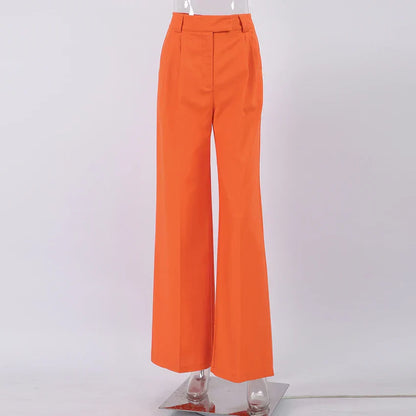 Evelien | Orange linen women's trousers