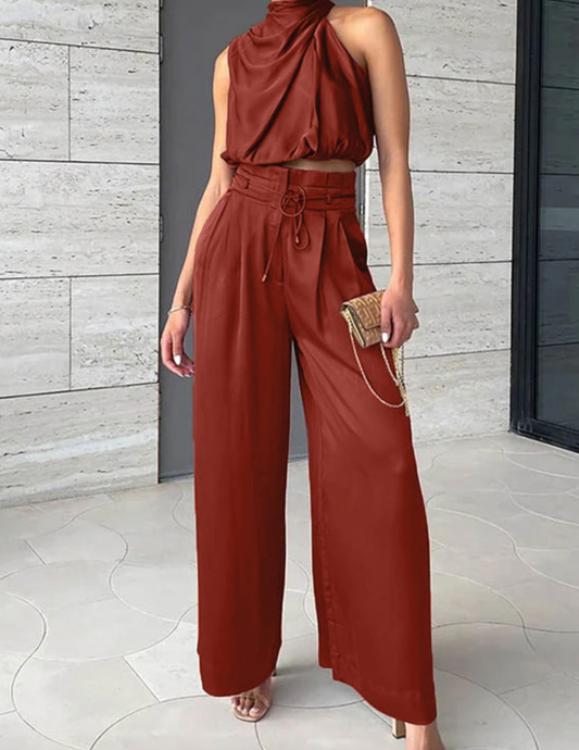 Glorivic - Sleeveless Silk Set