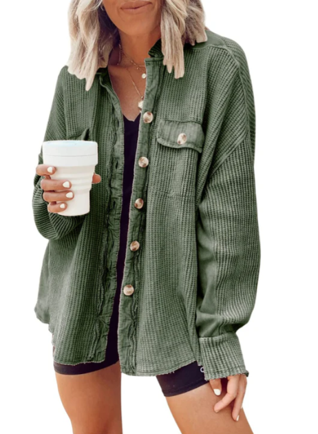 Ava – Shirt jacket with button placket