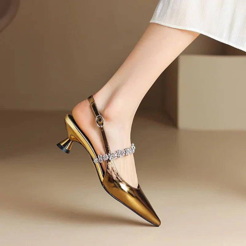 ZAHRA | RHINESTONE SLINGBACK HEELS