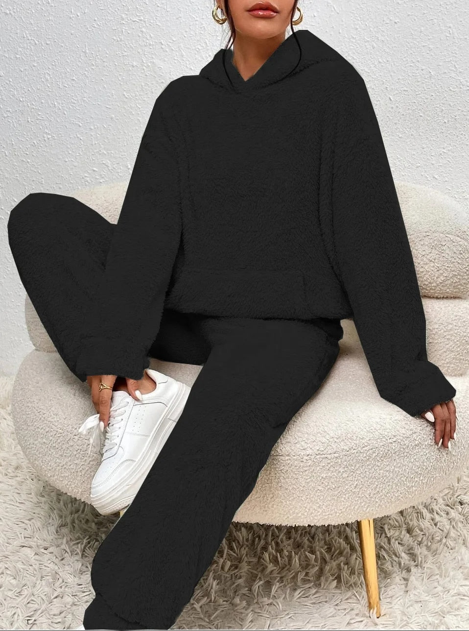 Ultra-Comfortable Teddy House Suit with Hoodie - Lana
