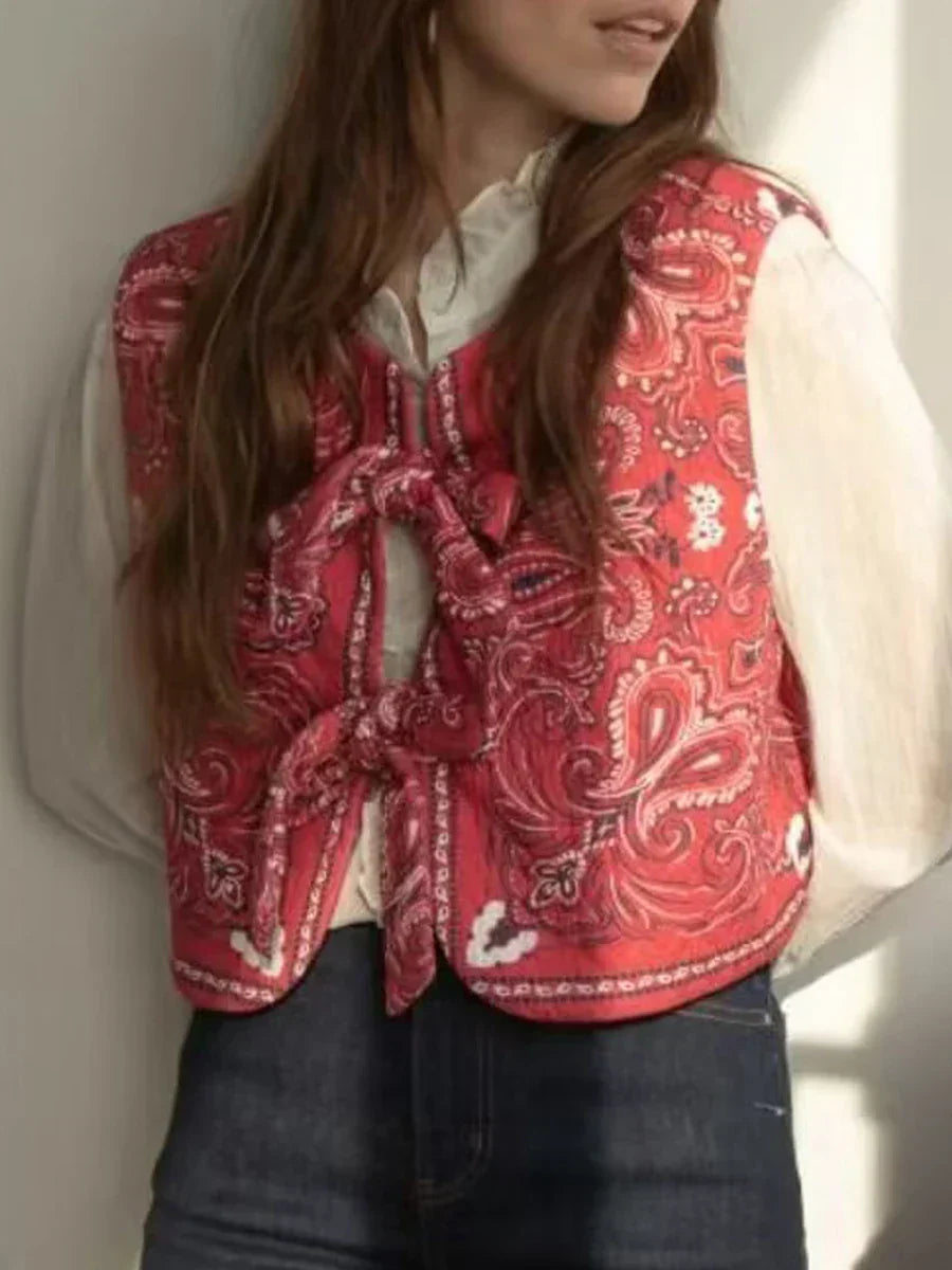 Y2K Rust Colored Bandana Wrap Top Trendy Cropped Streetwear Top - Liora