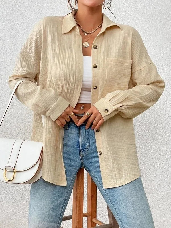 Ivona | - Women's casual long sleeve turn-down collar blouse