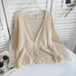 RILYN | OPENWEAVE V-NECK CARDIGAN