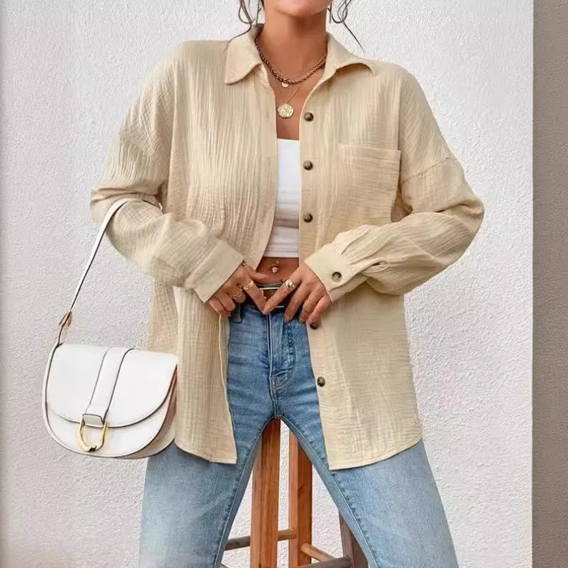 Ivona | - Women's casual long sleeve turn-down collar blouse