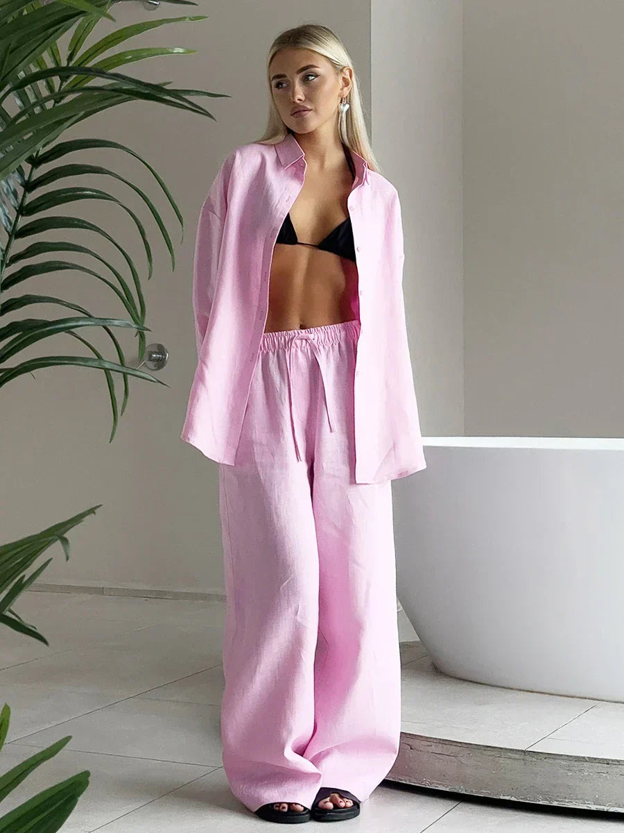Women's Summer Two-Piece Set - Pants & Top – Léonie