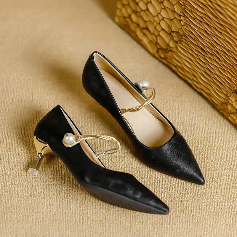 ZENDAYA | PEARL STRAP KITTEN HEELS