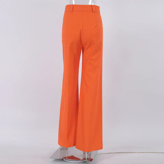 Evelien | Orange linen women's trousers