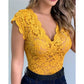 Stylish Women's Summer Top with Lace and Floral Pattern - SpitzenLicht
