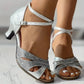 Fannie - Women's sandals with glitter heel