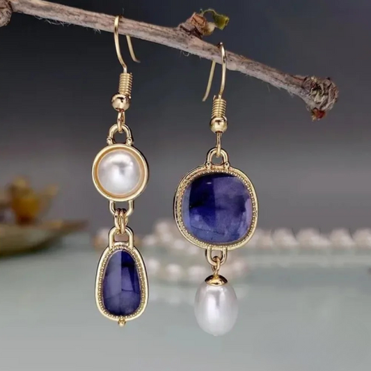KEILORA | ASYMMETRICAL GEM DROP EARRINGS