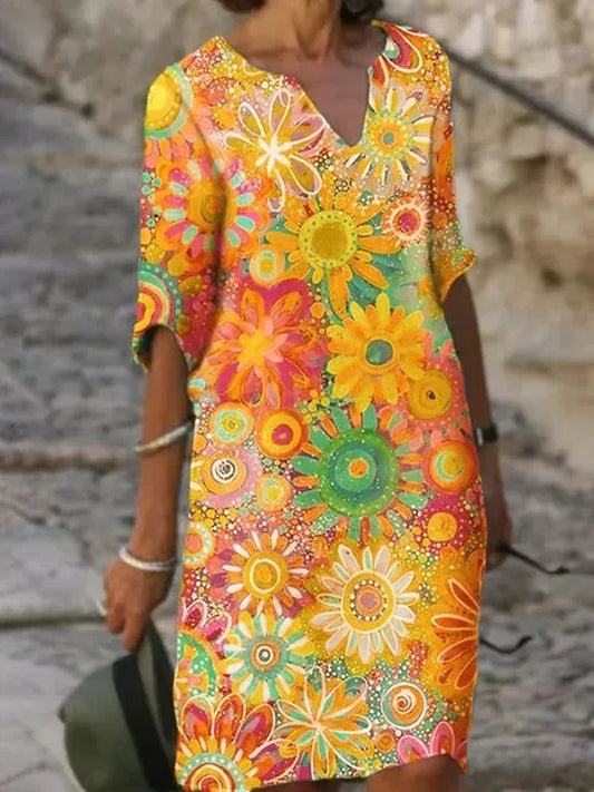 Sunny - floral dress: radiant pattern, comfortable fit