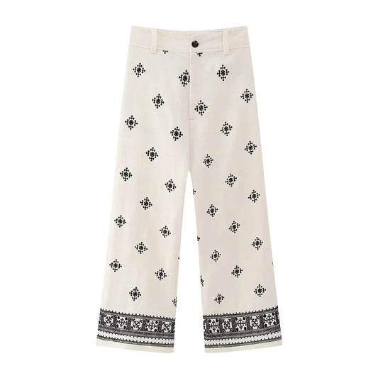 Brea - Vintage Embroidered Ankle Pants