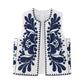 Raina - Embroidered Floral Cropped Vest