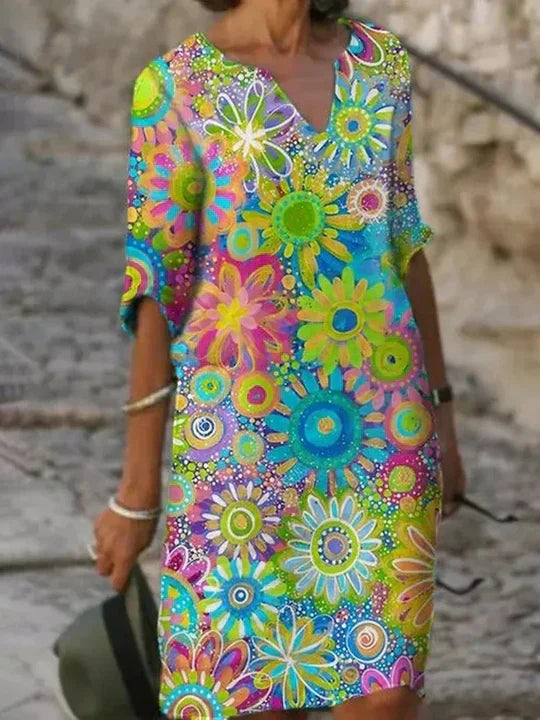 Sunny - floral dress: radiant pattern, comfortable fit