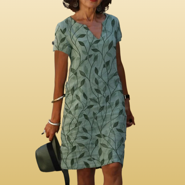 KAIRA | LEAF PRINT SHIFT DRESS