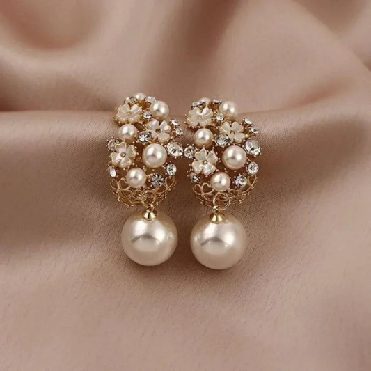 SAPPHIRA | FLORAL PEARL DROP EARRINGS