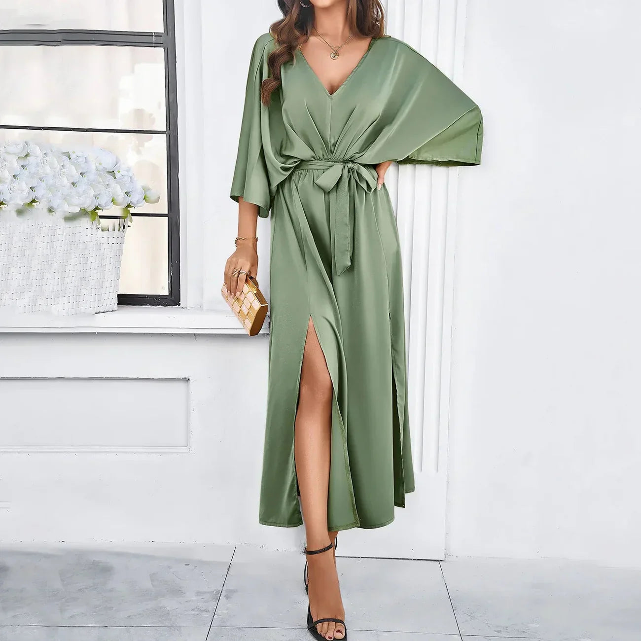 Citra – Elegant Maxi Dress in Satin