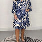Susanna - Printed midi dress with flared sleeves