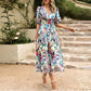 Serena - V-neck dress with floral pattern