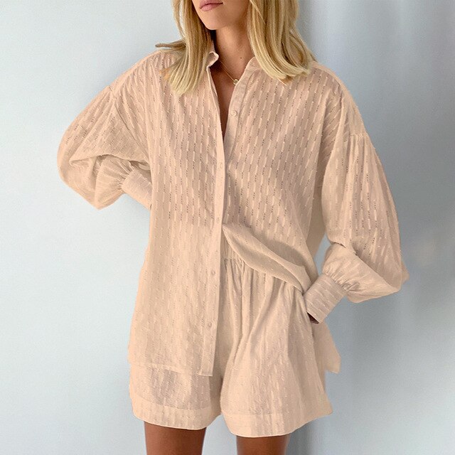 Arabella - Casual Loose Set [Shirt+Shorts]